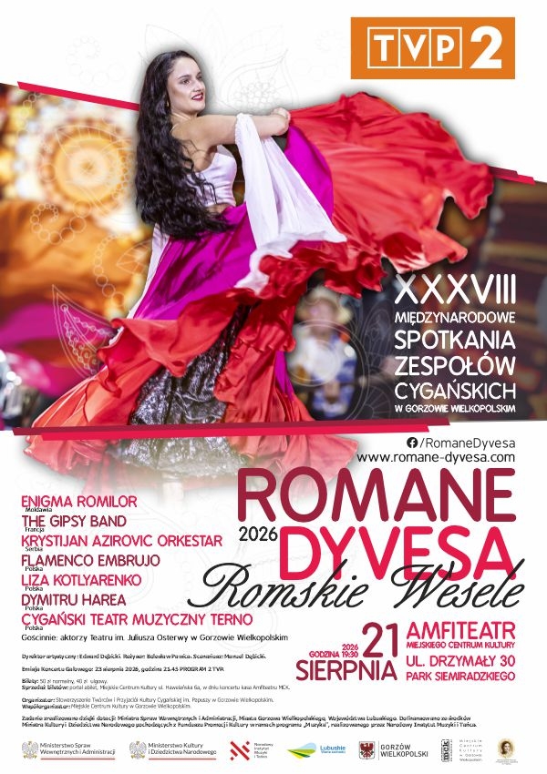 Bilety XXXVIII Międzynarodowe Spotkania Zespołów Cygańskich ROMANE DYVESA 2026
